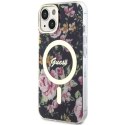 Guess GUHMP14SHCFWSK iPhone 14 6.1" czarny/black hardcase Flower MagSafe