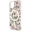 Guess GUHMP14SHCFWSP iPhone 14 6.1" różowy/pink hardcase Flower MagSafe