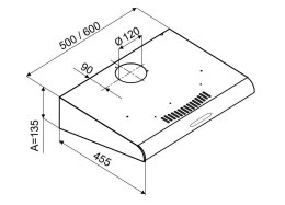 Okap do zabudowy MPM-61-PX-71 inox