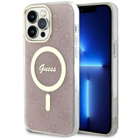 Guess GUHMP14XH4STP iPhone 14 Pro Max 6.7" różowy/pink hardcase 4G MagSafe