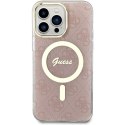 Guess GUHMP14XH4STP iPhone 14 Pro Max 6.7" różowy/pink hardcase 4G MagSafe