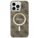 Guess GUHMP14XH4STW iPhone 14 Pro Max 6.7" brązowy/brown hardcase 4G MagSafe