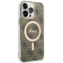 Guess GUHMP14XH4STW iPhone 14 Pro Max 6.7" brązowy/brown hardcase 4G MagSafe