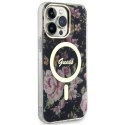 Guess GUHMP14XHCFWSK iPhone 14 Pro Max 6.7" czarny/black hardcase Flower MagSafe