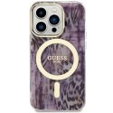 Guess GUHMP14XHLEOPWP iPhone 14 Pro Max 6.7" różowy/pink hardcase Leopard MagSafe