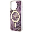 Guess GUHMP14XHLEOPWP iPhone 14 Pro Max 6.7" różowy/pink hardcase Leopard MagSafe