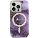 Guess GUHMP14XHTMRSU iPhone 14 Pro Max 6.7" purpurowy/purple hardcase Golden Marble MagSafe