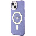 Guess GUHMP14SHCMCGU iPhone 14 6.1" purpurowy/purple hardcase Glitter Gold MagSafe