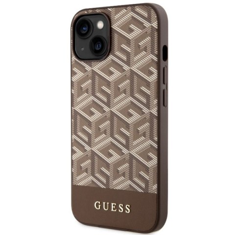 Guess GUHMP14SHGCFSEW iPhone 14 6.1" brązowy/brown hardcase GCube Stripes MagSafe