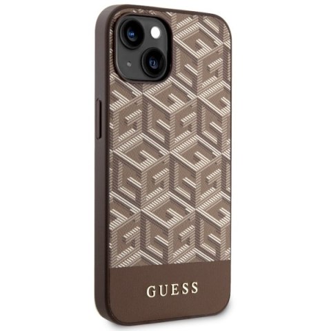 Guess GUHMP14SHGCFSEW iPhone 14 6.1" brązowy/brown hardcase GCube Stripes MagSafe