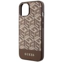 Guess GUHMP14SHGCFSEW iPhone 14 6.1" brązowy/brown hardcase GCube Stripes MagSafe