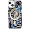 Guess GUHMP14SHLEOPWB iPhone 14 6.1" niebieski/blue hardcase Leopard MagSafe