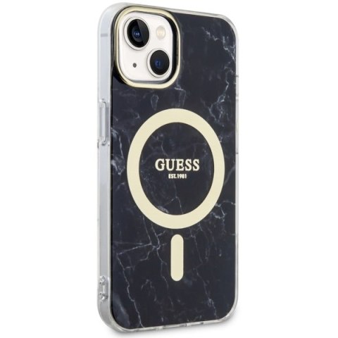 Guess GUHMP14SPCUMAK iPhone 14 6.1" czarny/black hardcase Marble MagSafe