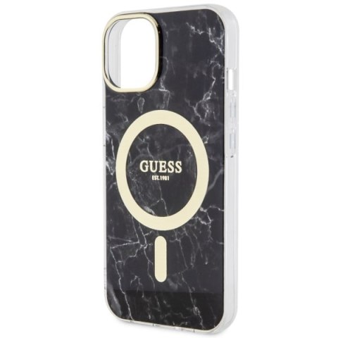 Guess GUHMP14SPCUMAK iPhone 14 6.1" czarny/black hardcase Marble MagSafe