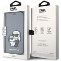 Karl Lagerfeld KLBKP14SSANKCPG iPhone 14 6.1" bookcase srebrny/silver Saffiano Karl & Choupette