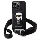 Karl Lagerfeld KLHCP14LCSAKHPKK iPhone 14 Pro 6.1" hardcase czarny/black Crossbody Saffiano Monogram Ikonik