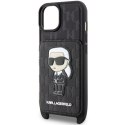 Karl Lagerfeld KLHCP14SCSAKHPKK iPhone 14 6.1" hardcase czarny/black Crossbody Saffiano Monogram Ikonik