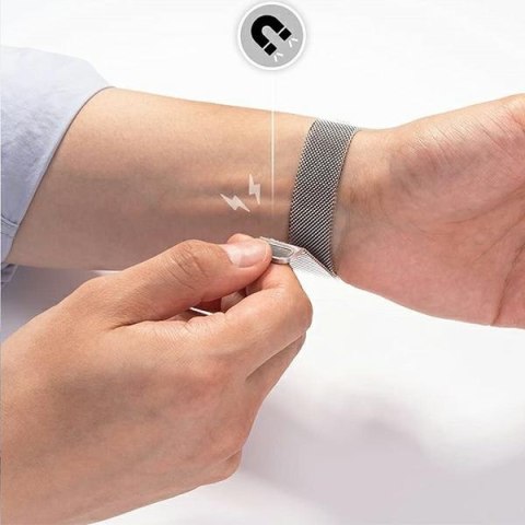 Mercury pasek Mesh Apple Watch 44/45mm srebrny/silver