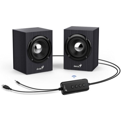 Genius reproduktory SP-HF385BT, 2.0, 4W, černé, regulace hlasitosti, B, T, dřevěné, 3,5 mm jack/ bluetooth, 150Hz-20kHz