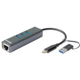 D-Link | Adapter USB-C/USB do Gigabit Ethernet z 3 portami USB 3.0 | DUB-2332