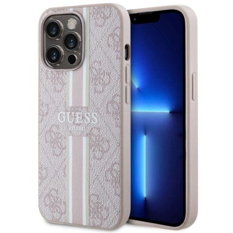 Guess GUHMP13XP4RPSP iPhone 13 Pro Max 6,7" różowy/pink hardcase 4G Printed Stripes MagSafe