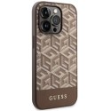 Guess GUHMP14XHGCFSEW iPhone 14 Pro Max 6.7" brązowy/brown hard case GCube Stripes MagSafe