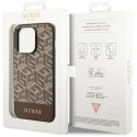 Guess GUHMP14LHGCFSEW iPhone 14 Pro 6.1" brązowy/brown hard case GCube Stripes MagSafe