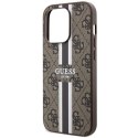 Guess GUHMP14LP4RPSW iPhone 14 Pro 6.1" brązowy/brown hardcase 4G Printed Stripes MagSafe