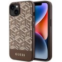 Guess GUHMP14MHGCFSEW iPhone 14 Plus 6,7" brązowy/brown hard case GCube Stripes MagSafe