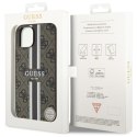 Guess GUHMP14MP4RPSW iPhone 14 Plus 6,7" brązowy/brown hardcase 4G Printed Stripes MagSafe