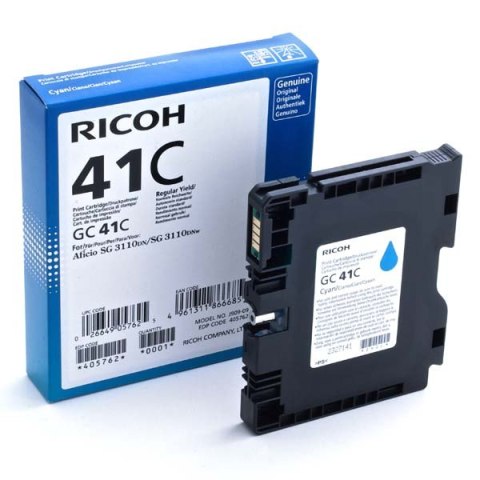 Ricoh oryginalny wkład żelowy 405762, cyan, 2200s, GC41HC, Ricoh AFICIO SG 2110N, 3110DN, 3110DNW