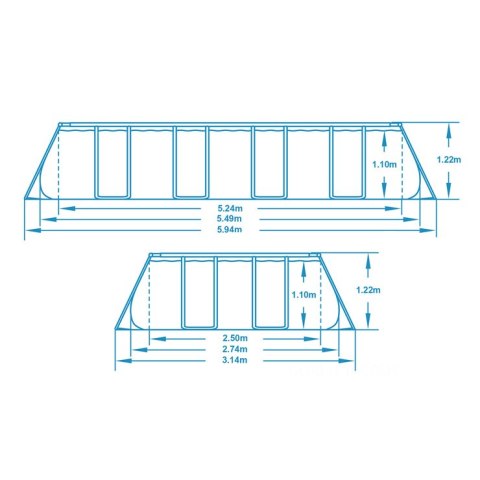 Basen ogrodowy stelażowy 549 x 274 x 122 cm 12w1 Bestway 56710