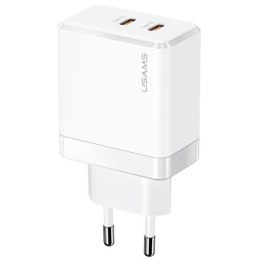 USAMS Ład. siec. 2xUSB-C T54 40W (only head) PD Fast Charging biały/white CC172TC02 (US-CC172)