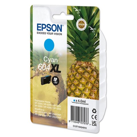 Epson oryginalny ink / tusz C13T10H24010, T10H240, 604XL, cyan, 350s, 4.0ml, Epson XP-2200, XP-3200, XP-4200, WF-2930DWF, WF-295