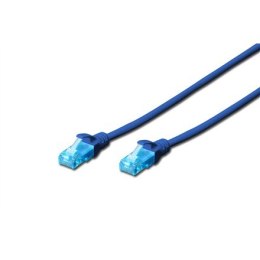 Digitus | Kabel patch | Kat. 5e | Pantoflowy (UTP) | Męski RJ-45 | Męski RJ-45 | Niebieski | 3 m